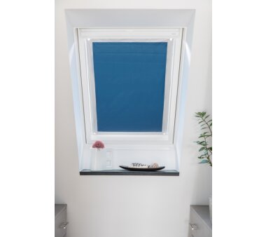 Lichtblick Dachfenster Sonnenschutz Thermofix, ohne Bohren - Farbe blau, BxH 47x91,5 cm