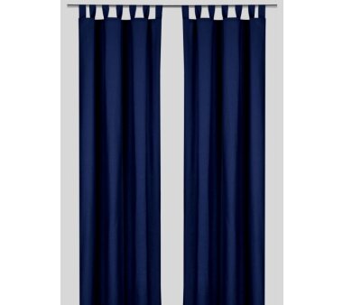 Deko-Einzelschal blickdicht, mit Schlaufen, Farbe dunkelblau