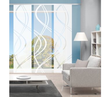 3er-Set Flächenvorhang, blickdicht / transparent, JOANNA, Höhe 245 cm, 3x Dessin