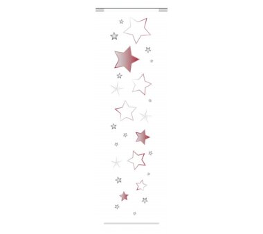 Schiebevorhang Deko blickdicht STARS Größe BxH 60x245 cm, rot