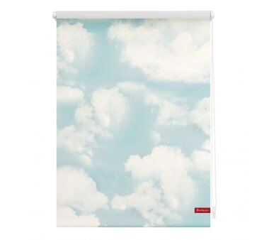 Lichtblick Rollo Klemmfix, ohne Bohren, blickdicht, Motiv Wolken, Farbe blau