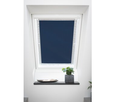 Lichtblick Dachfenster Sonnenschutz Haftfix, ohne Bohren, Verdunkelung - Farbe blau, BxH 36x71,5 cm