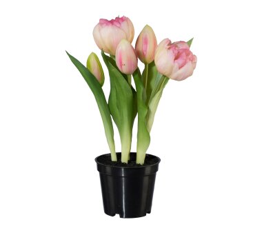 Kunstpflanze Tulpen gefüllt, Farbe rosa, mit...