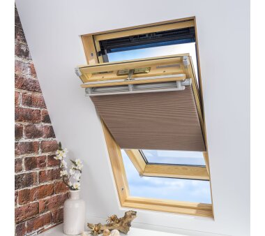 LIEDECO Universal-Dachfenster-Wabenplissee, Verdunklung, Farbe beige BxH 55x141 cm