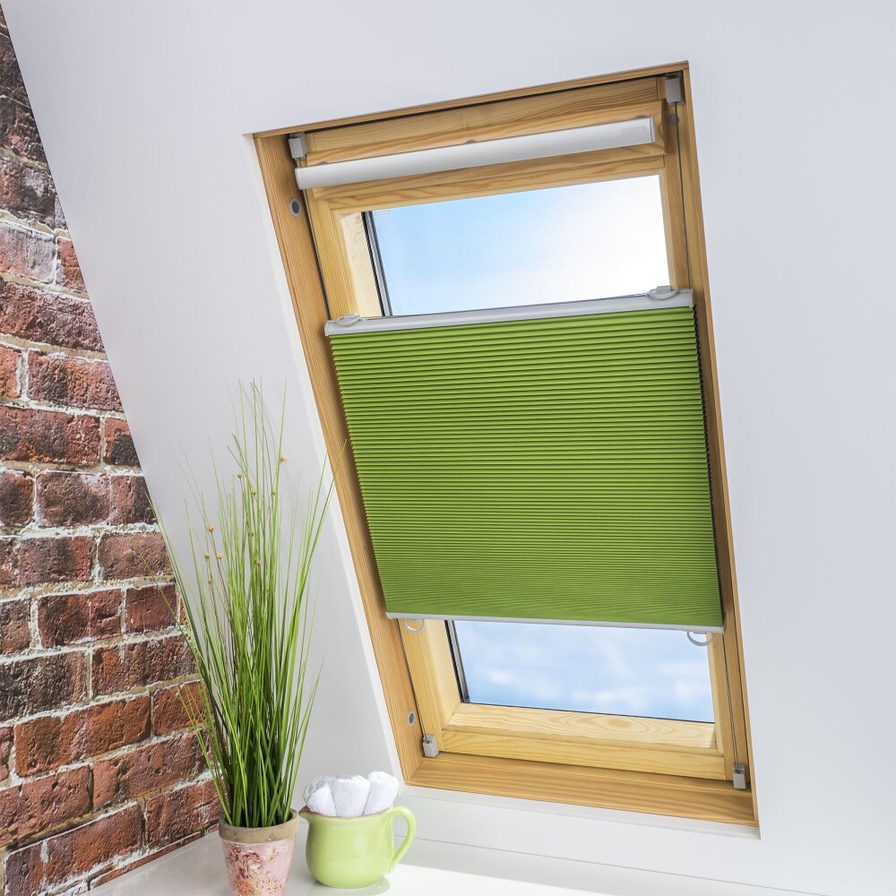 Dachfenster-Plissee | Wohnfuehlidee grün Plissee, Liedeco
