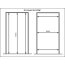 Falttür nach Maß, Luciana, buchefarben, 3 Fensterreihen Breite 135 cm