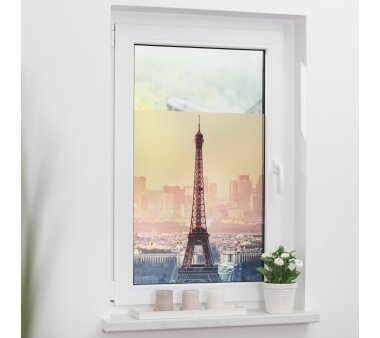 Lichtblick Fensterfolie selbstklebend, Sichtschutz, Eiffelturm orange