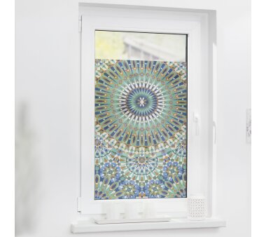 Lichtblick Fensterfolie selbstklebend, Sichtschutz, Orientalische Muster bunt BxH 100x100 cm