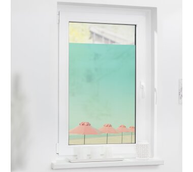 Lichtblick Fensterfolie selbstklebend, Sichtschutz, Sonnenschirme petrol/orange