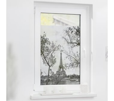 Lichtblick Fensterfolie selbstklebend, Sichtschutz, Paris schwarz/weiß