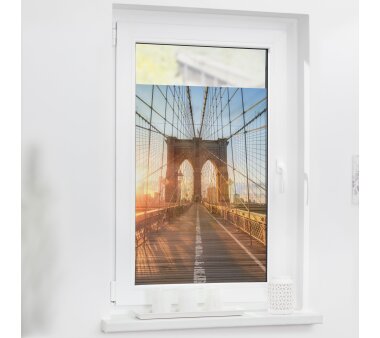 Lichtblick Fensterfolie selbstklebend, Sichtschutz, Brooklyn Bridge orange