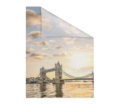 Lichtblick Fensterfolie selbstklebend, Sichtschutz, Tower Bridge, orange