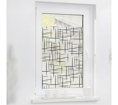 Lichtblick Fensterfolie selbstklebend, Sichtschutz, Stars schwarz-weiß BxH 50x50 cm