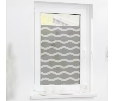 Lichtblick Fensterfolie selbstklebend, Sichtschutz, Welle grau/weiß