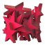Holz Dekostreu Sterne 28-tlg, Farbe rot, 3er Set, 2,4 - 7 cm