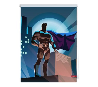 Lichtblick Rollo Klemmfix, Motiv Superhero, Digitaldruck, blickdicht, Farbe blau