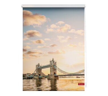 Lichtblick Rollo Klemmfix, Motiv Tower Bridge, Digitaldruck, blickdicht, Farbe rot/weiß