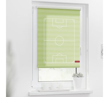 Lichtblick Rollo Klemmfix, Motiv Fußball, Digitaldruck, blickdicht, Farbe grün BxH 60x150 cm