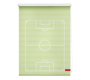 Lichtblick Rollo Klemmfix, Motiv Fußball, Digitaldruck, blickdicht, Farbe grün BxH 120x150 cm