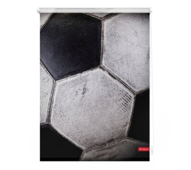 Lichtblick Rollo Klemmfix, Motiv Retro Fußball, Digitaldruck, Verdunklung, Farbe schwarz-weiß BxH 45x150 cm