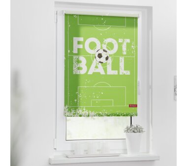 Lichtblick Rollo Klemmfix, Motiv Football, Digitaldruck, Verdunklung, Farbe hellgrün BxH 45x150 cm