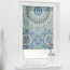 Lichtblick Rollo Klemmfix, Motiv Orientalische Muster, Digitaldruck, Verdunklung, Farbe blau-grün