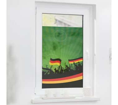 Lichtblick Fensterfolie selbstklebend, Sichtschutz, Motiv Deutschlandfahne, Digitaldruck, grün