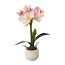 Kunstpflanze Amaryllis, Farbe rosa, im weißen Keramik-Topf, Höhe ca. 50 cm