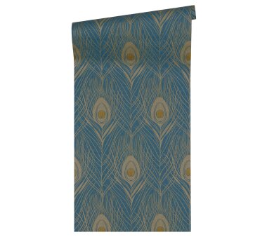 Architects Paper Vliestapete Absolutely chic, Floral blau-gelb, 10,05 x 0,53 m