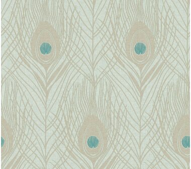 Architects Paper Vliestapete Absolutely chic, Floral Metallic blau-grün, 10,05 x 0,53 m