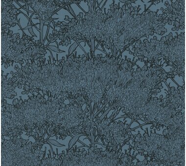 Architects Paper Vliestapete Absolutely chic, Floral blau-schwarz, 10,05 x 0,53 m