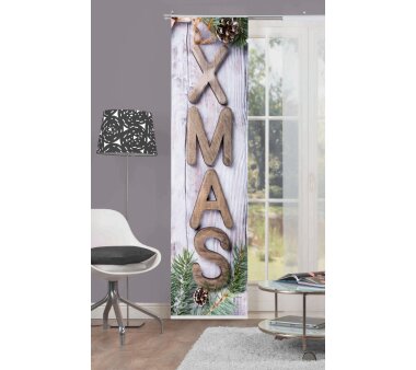 Schiebevorhang Deko blickdicht XMAS, Farbe braun, Größe BxH 60x245 cm