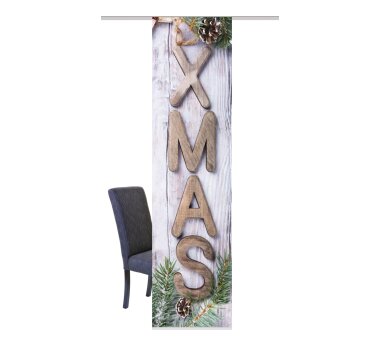 Schiebevorhang Deko blickdicht XMAS, Farbe braun, Größe BxH 60x245 cm
