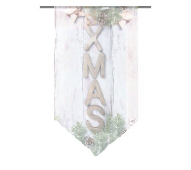Scheibenhänger XMAS mit Stangendurchzug, transparent, Farbe braun