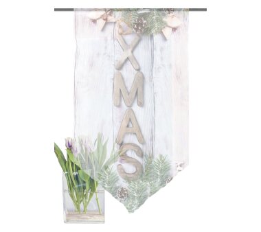 Scheibenhänger XMAS mit Stangendurchzug, transparent, Farbe braun