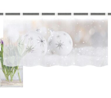 Cafehaus-Gardine SIMIANO  mit Schlaufen, transparent, Farbe weiß, HxB 45x120 cm