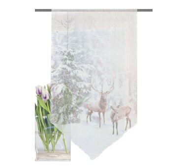 Scheibenhänger HIRALIA mit Stangendurchzug, transparent, Farbe natur