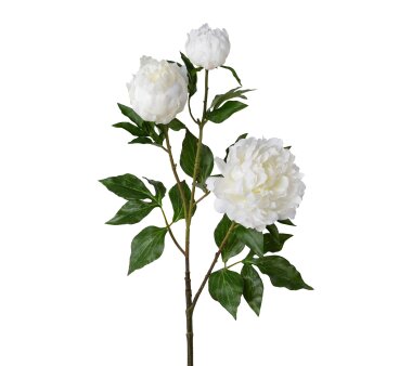 Kunstblume Peonie, 3 Blüten, Farbe weiß,...