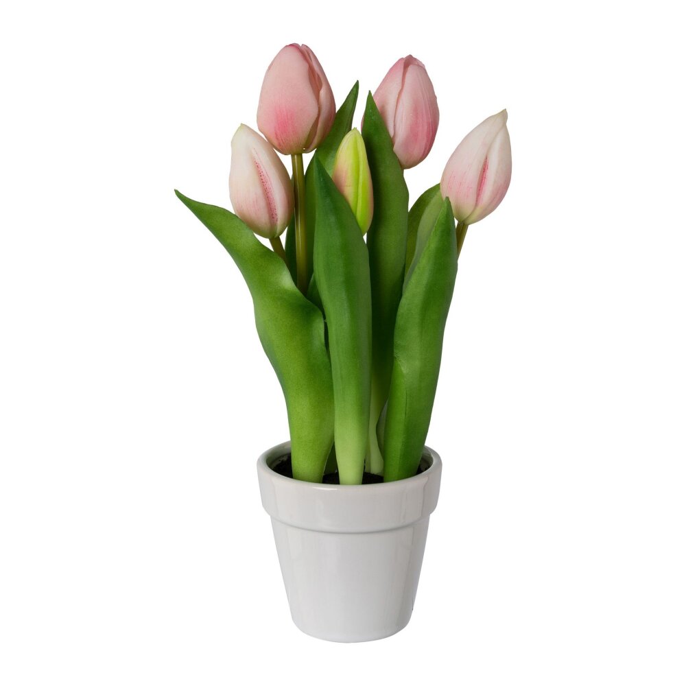 Kunstpflanze Tulpen rosa, 5 Blüten, 25cm | Wohnfuehlidee