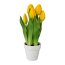 Kunstpflanze Tulpen mit 5 Blüten, Farbe gelb, im Keramik-Topf, Höhe ca. 25 cm