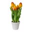 Kunstpflanze Tulpen mit 5 Blüten, Farbe orange, im Keramik-Topf, Höhe ca. 25 cm