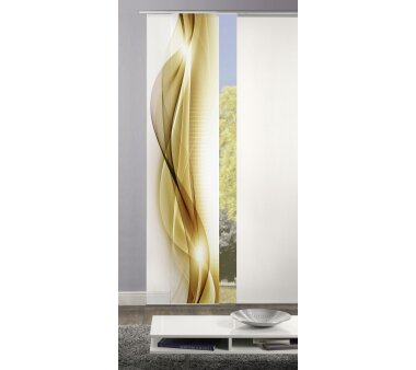 Schiebevorhang Deko blickdicht ALENIA, Farbe gold, Größe BxH 60x245 cm