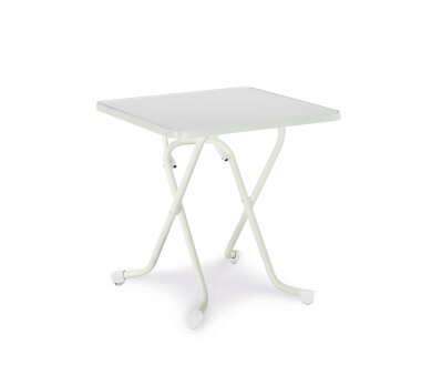 BEST Freizeitmöbel Scheren-Klapptisch PRIMO quadratisch, Farbe weiß, Größe 67x67 cm