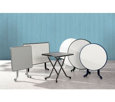 BEST Freizeitmöbel Scheren-Klapptisch PRIMO quadratisch, Farbe braun, Größe 67x67 cm