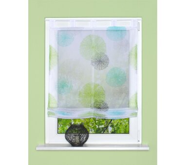 Voile-Raffrollo RAWLINS, mit Schlaufen, transparent, Farbe grün