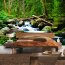 Vlies Fototapete no. 31 | Waterfall WoodsWald Tapete Wald Wasserfall Natur Baum grün grün
