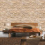 Vlies Fototapete no. 78 | Asian Brick Stone WallSteinwand Tapete Kleine Steine Asia Steine hell beige Asian Stone Wall beige