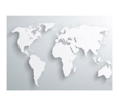 Vlies Fototapete no. 215 | Welt Tapete Weltkarte Atlas Kontinente 3D Optik grau