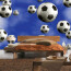 Vlies Fototapete no. 529 | Fußball Tapete Fußbälle Himmel Wolken blau