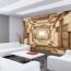 Vlies Fototapete no. 944 | 3D Tapete Abstrakt Holz Kasten Kisten Rechteck Tunnel 3D braun